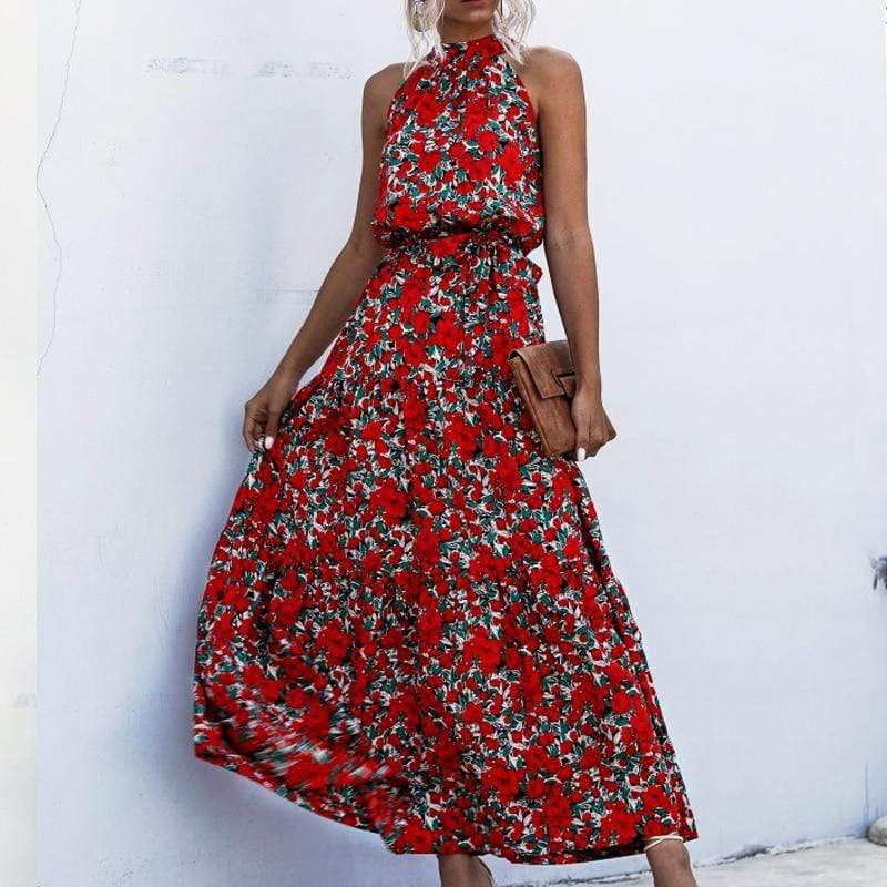 Zoe Halter Long Dress