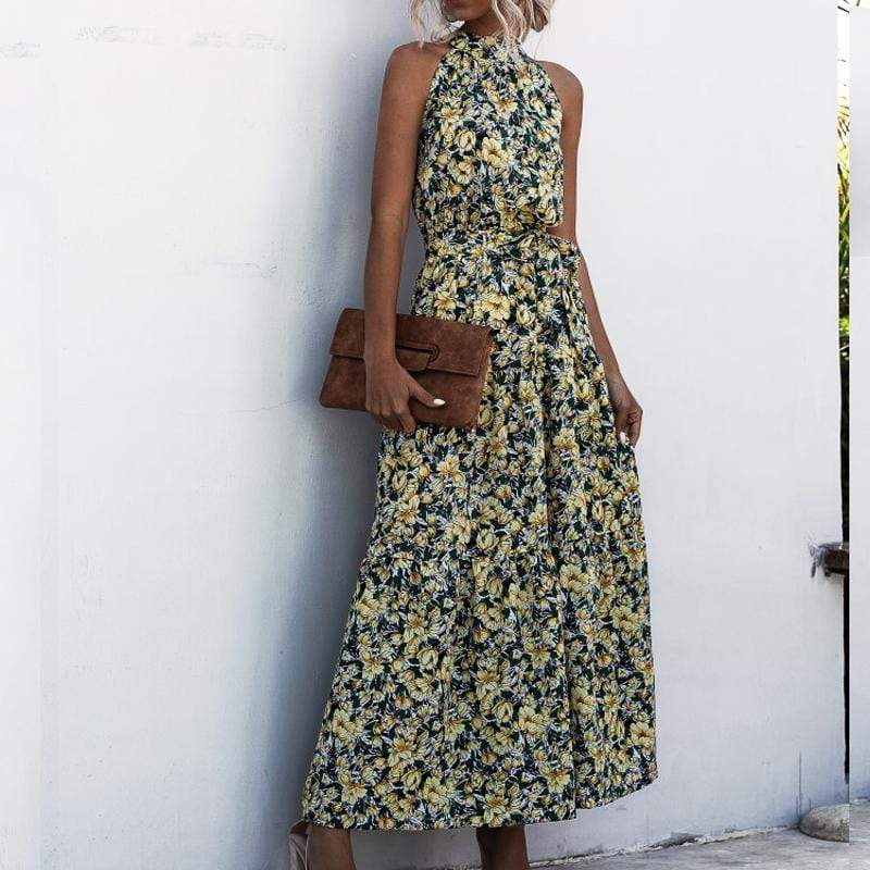 Zoe Halter Long Dress
