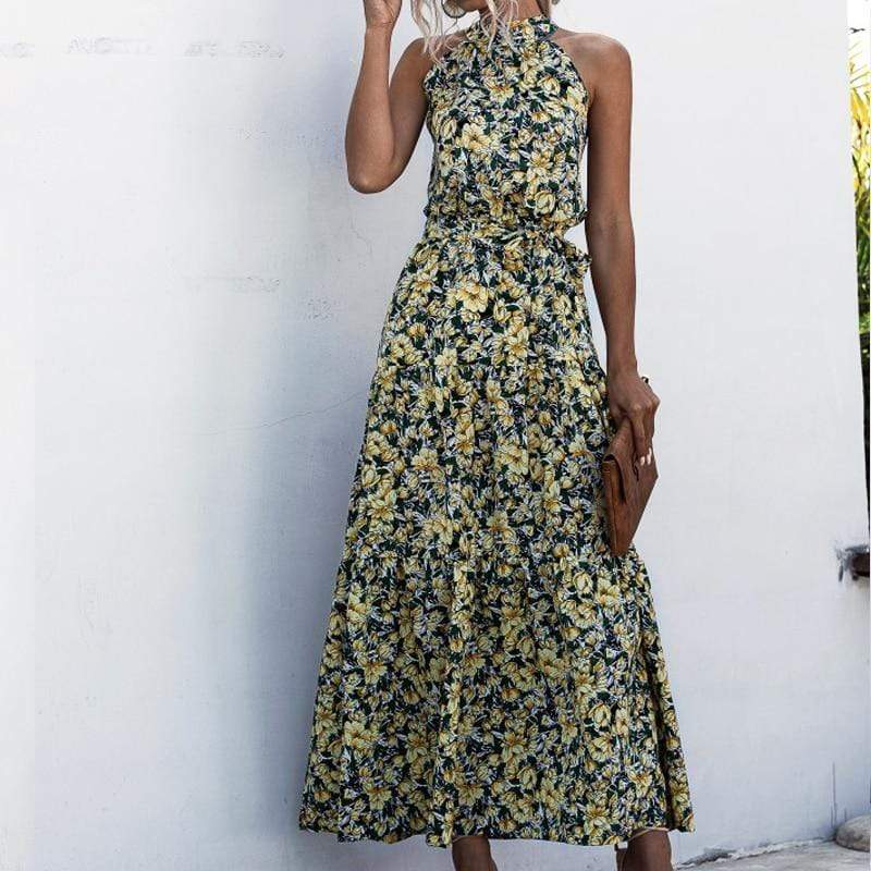 Zoe Halter Long Dress