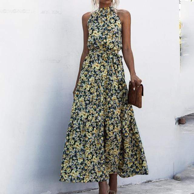 Zoe Halter Long Dress