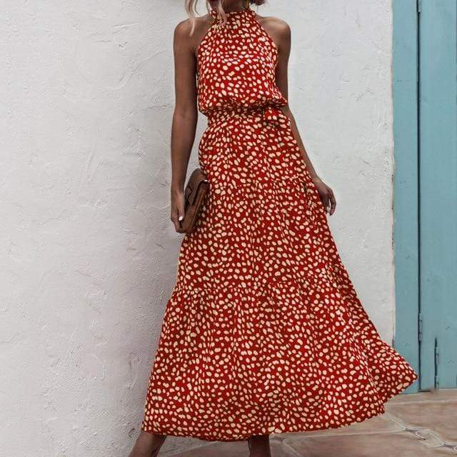 Zoe Halter Long Dress