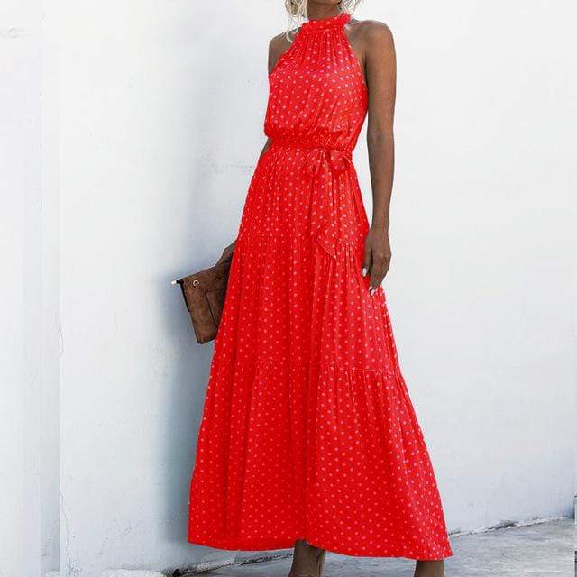 Zoe Halter Long Dress