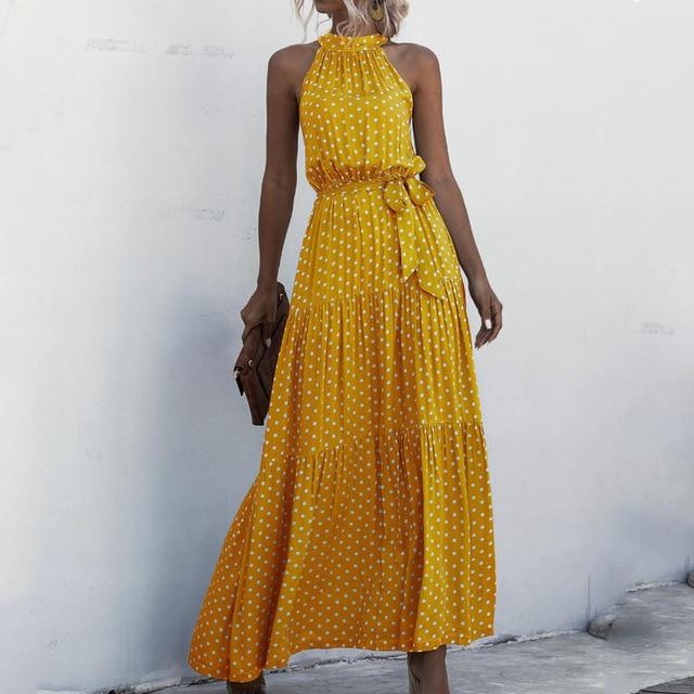 Zoe Halter Long Dress